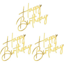 Acrylic Happy Birthday Cake Sign & Cupcake Toppers, Double-Sided Glitter – Compatible with birthday party decorations