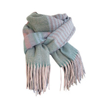 Cachecol feminino de inverno, macio e quente, grande, estilo manta, xale clássico e aconchegante para dias frios, verde.