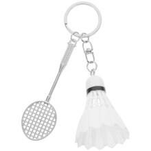 Chaveiros decorativos em liga de zinco com pingente de bola de badminton para bolsas (1 conjunto).