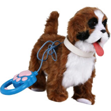 Bréagán Leictreach Plush Golden Retriever Réalaíoch a Mhacasamhlaíonn a Bhíonn ag Tafann agus ag Taispeánann Teanga le haghaidh Bréagán