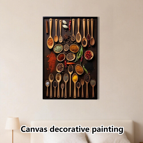 Vintage Spoon Canvas Print, Rustic Kitchen Art 2