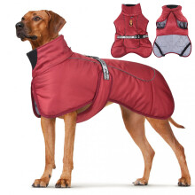 (Wine Red, 4XL) Windproof Dog Winter Coat for Running