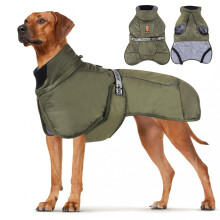 (Army Green, 3XL) Windproof Dog Winter Coat for Running