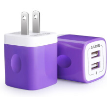 2-Pack USB Wall Charger, 2.1A Dual Port Quick Plug Cube Compatible with iPhone 15-11, SE, X, XS, Samsung S23-S21