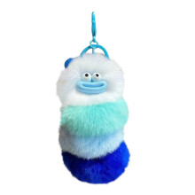 Llavero de peluche adorable y esponjoso con cara de dibujos animados, suave y de piel sintética, ideal como adorno para bolsos, perfecto para