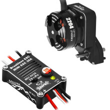 Bezkartáčový motor Outrunner 2204 2400KV s převodovkou a regulátorem 30A pro hračky Scx24Toy (černý)