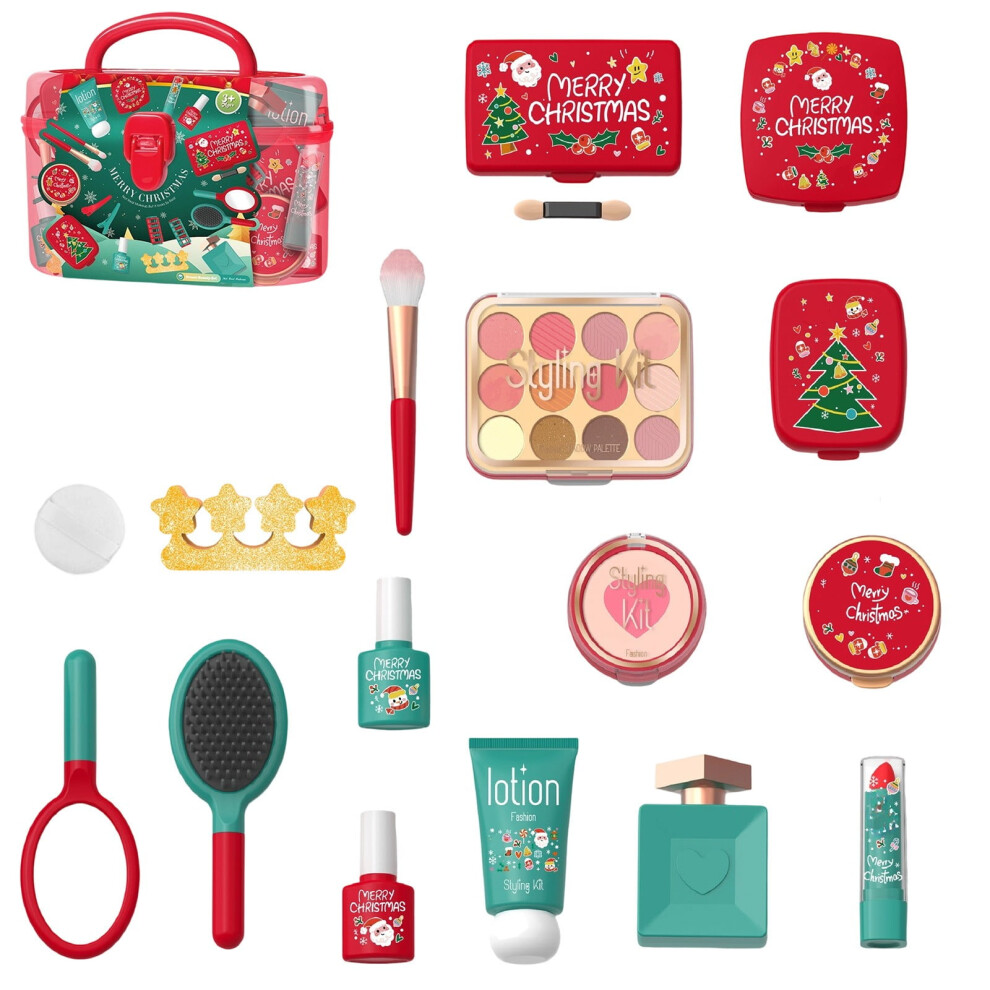 Christmas Kids Makeup Set for Girls, Safe Pretend Play Toy