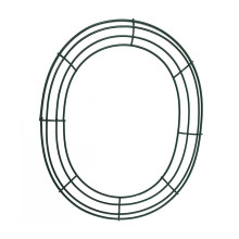 Couronne de Pâques en fil de fer ovale, 28 cm, verte, compatible avec les projets de bricolage et les créations florales.