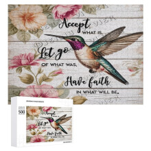 Rompecabezas de 500 piezas de colibrí para adultos: piezas grandes, divertido y desafiante juego para ejercitar la mente en familia.