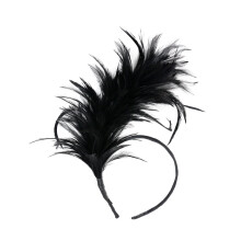 Chapeau bibi noir pour femme, bandeau fleuri pour thé, cocktail, en maille et plumes, pince à cheveux, style Kentucky Derby, mariage, moins de 5 $