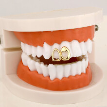 Copper Zirconia Star Grillz for Men and Women Gold or