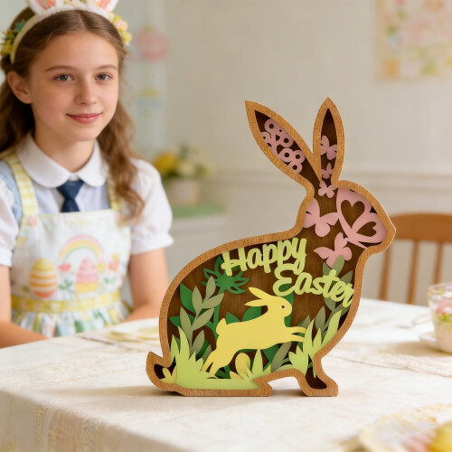Easter Bunny Figurine Set Rabbit Statue Spring Decor 1 Piece 2
