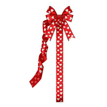 Couronne de Saint-Valentin avec nœud rouge et rose, 200 cm (78,7 pouces)