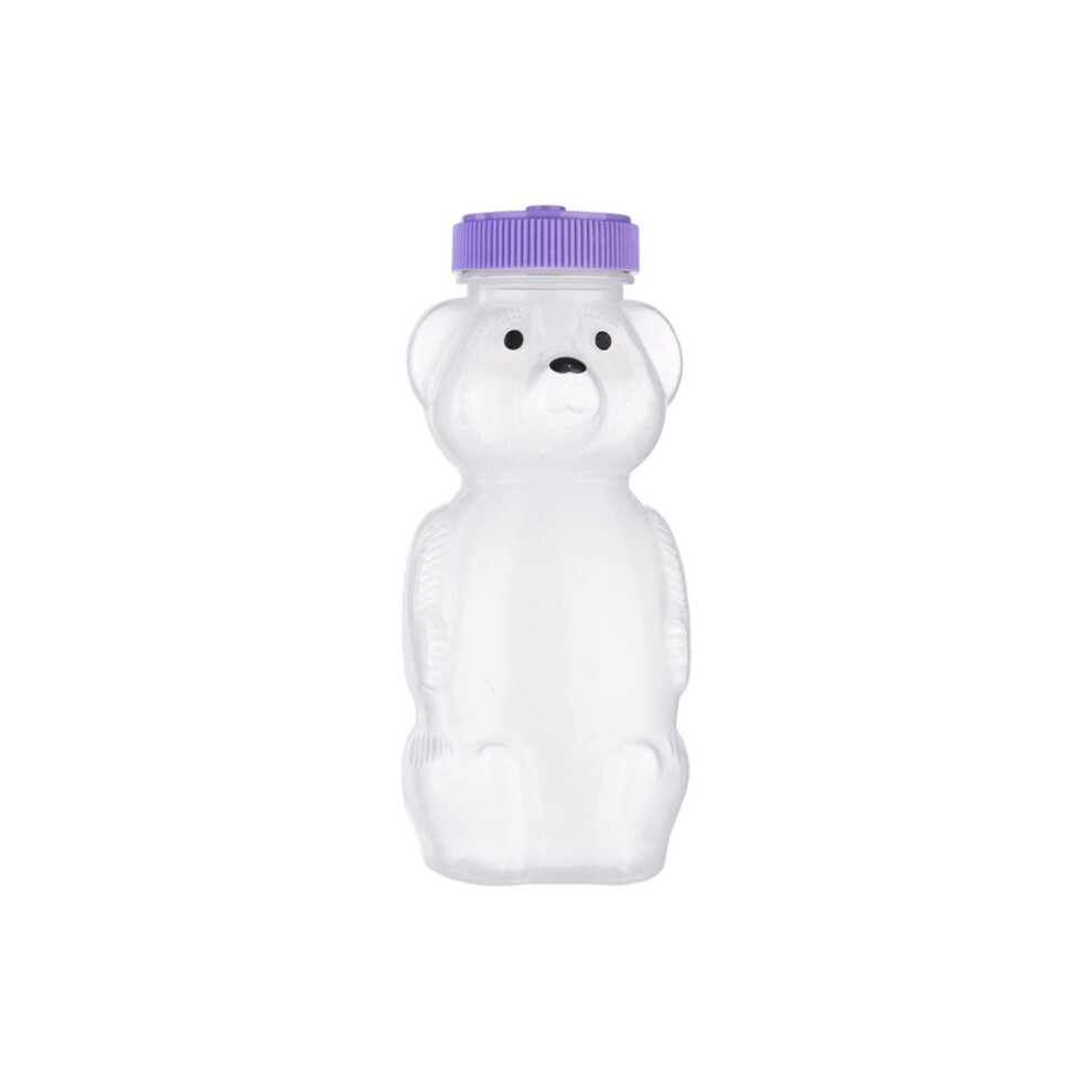 Honey Bear Straw Cup For Babies, 8Oz Baby Bottle Set With Lid And 3-Pack Learning Straw, Bpa-Free And Easy To Hold, Ideal For Kids, Purple