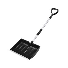 Aluminum Snow Shovel Ice Scraper, Lightweight Compact Snow Removal Tool for Car Vehicle Outdoor Activities, Camping Winter Essentials(Black)