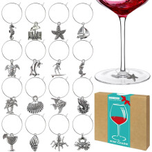 16pcs Wine Glass Charms,Wine Charms for Stem Glasses,Wine Glass Markers Tags,Wine Tasting Party Gifts Favors Decorations Supplies -Style A