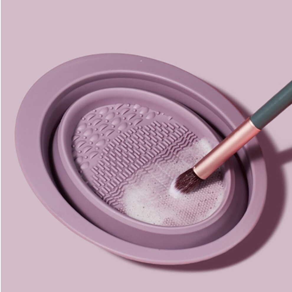 Penghui-Toys Purple (Purple) Brush Cleaner Bowl - Portable Makeup Tool