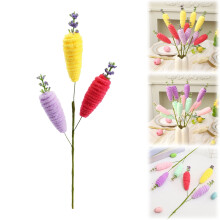 Kunstbloemen, kunstmatige paaswortels als tafeldecoratie voor het paasdiner, tafelstuk voor de feestdagen, huisdecoratie