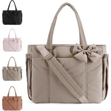 Luvy Bag, Crush Bow Tote Bag, stijlvolle handtas, waterdichte gewatteerde schoudertas, voor werk, reizen en winkelen.