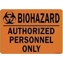 Waarschuwingsbord voor biologisch gevaar – “Alleen voor bevoegd personeel” Retro wanddecoratie, 30x20 cm aluminium bord,