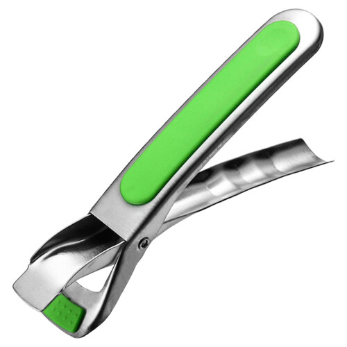 Schüsselzange aus Edelstahl, grün, hitzebeständig