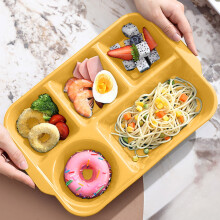Plateau-repas compartimenté pour petit-déjeuner, idéal pour la maison, l'école ou le bureau.