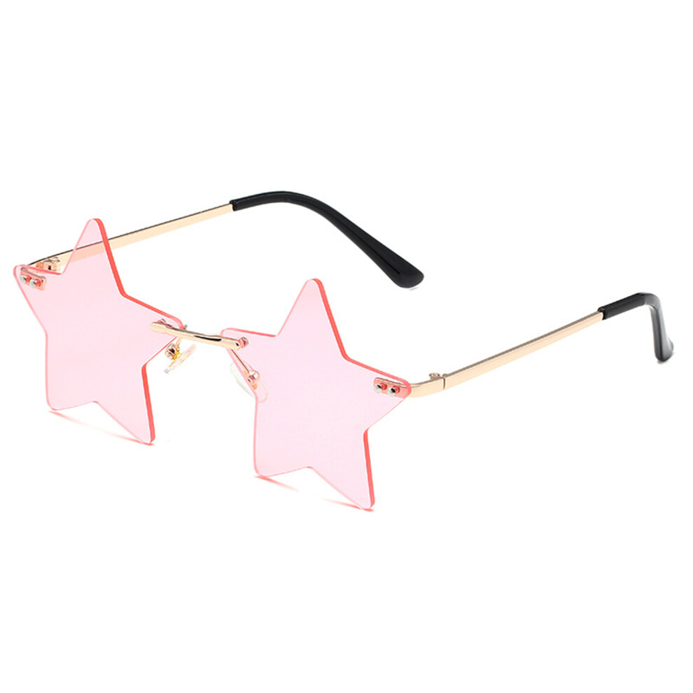 Penghui-Toys Golden ( Frame Powder) Retro Pentagram Sunglasses For Women & Men