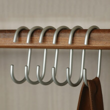 (Moonlight Silver, C-shaped) S Hook for Pots, Pans, Bags - Easy Install