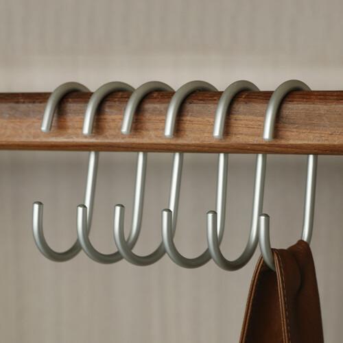 (Moonlight Silver, C-shaped) S Hook for Pots, Pans, Bags - Easy Install
