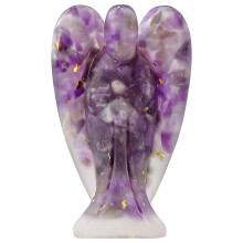 (Amethyst) Angel Figurine - Crystal Resin Shelf Decor