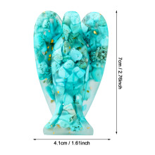 (Turquoise) Angel Figurine - Crystal Resin Shelf Decor
