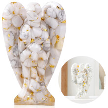 (White Turquoise) Angel Figurine - Crystal Resin Shelf Decor