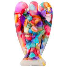 (Colorful shells) Angel Figurine - Crystal Resin Shelf Decor