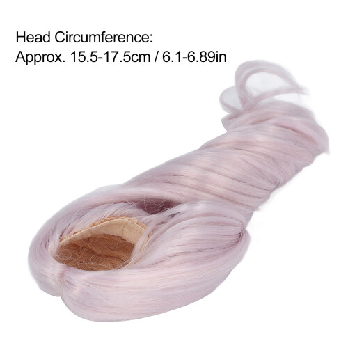 Peluca para muñeca 1/6 15.5-17.5cm morado largo rizado 1