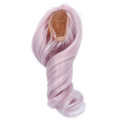 Peluca para muñeca 1/6 15.5-17.5cm morado largo rizado 2