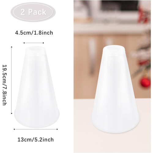 Plastic cheer megafoon wit, 2 stuks 1