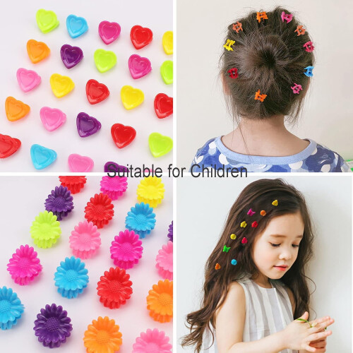 200 buc mini agrafe de păr – fluture, floarea-soarelui, prună, 2