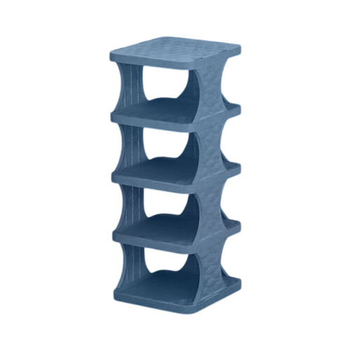 Plastic freestanding shoe rack 5-tier vertical blue 1