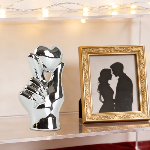 Ceramic Heart Figurines Minimalist 2 pcs 2