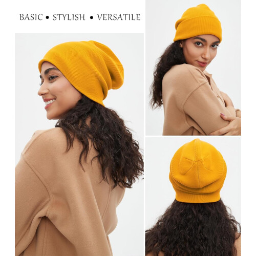 Καπέλο βαμβακιού Beanie για γυναίκες άνδρες, διπλά ζεστά πλεκτά χειμωνιάτικα 2