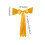 Elastic Christmas Chair Bow Tie - Yellow - Back Decor Sash 3