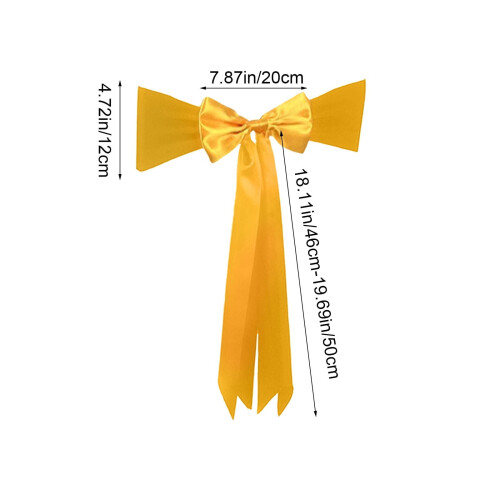 Elastic Christmas Chair Bow Tie - Yellow - Back Decor Sash 2