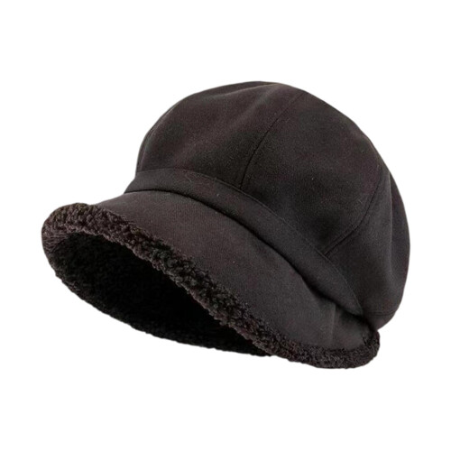 Tidningshatt Dam Bomull Fluffig Flat Cap 2