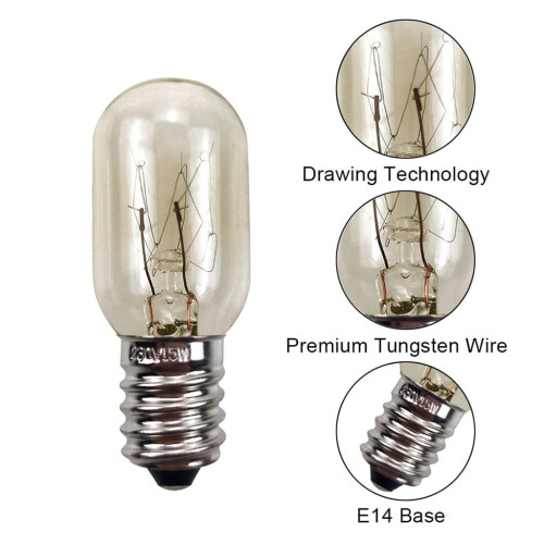 Premium Durable Microwave Oven Bulb 15 Watt Appliance Light Bulb E14 Base 1