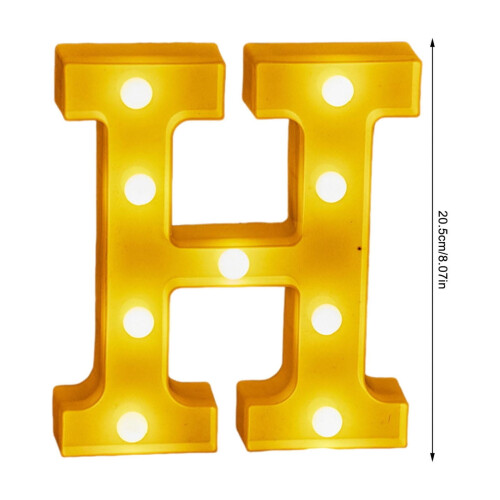 LED Marquee26Letters Lights Sign H, Φωτιζόμενη πινακίδα με αριθμητικά γράμματα, ζεστό λευκό για 2