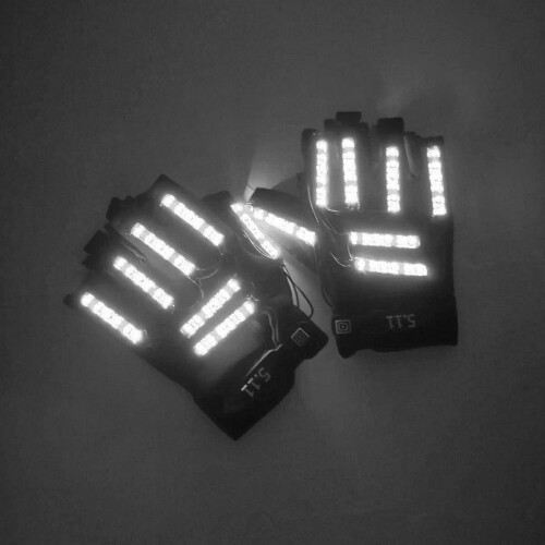 LED-halffingerglödande handskar – ett par 2