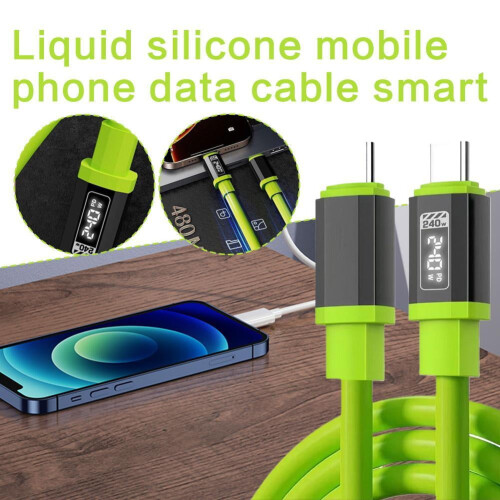 Cabo USB-C de silicone líquido 240W6A 1,5 m 1