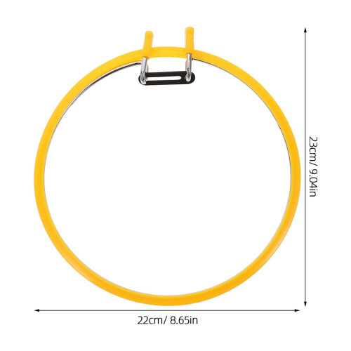 Durable Yellow Plastic Round Embroidery Hoop with Smooth Surface for Sewing Projects 1