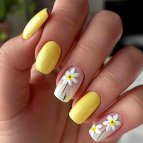 24 Unhas Postiças Quadradas com Desenhos Incríveis 1