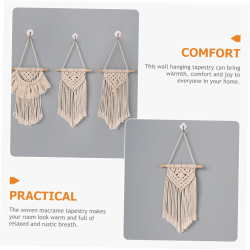 Minkissy Ivory Βοημίας Macrame Κρεμαστή Υφαντή Ταπισερί για Διακόσμηση Υπνοδωματίου, Κομψή 2